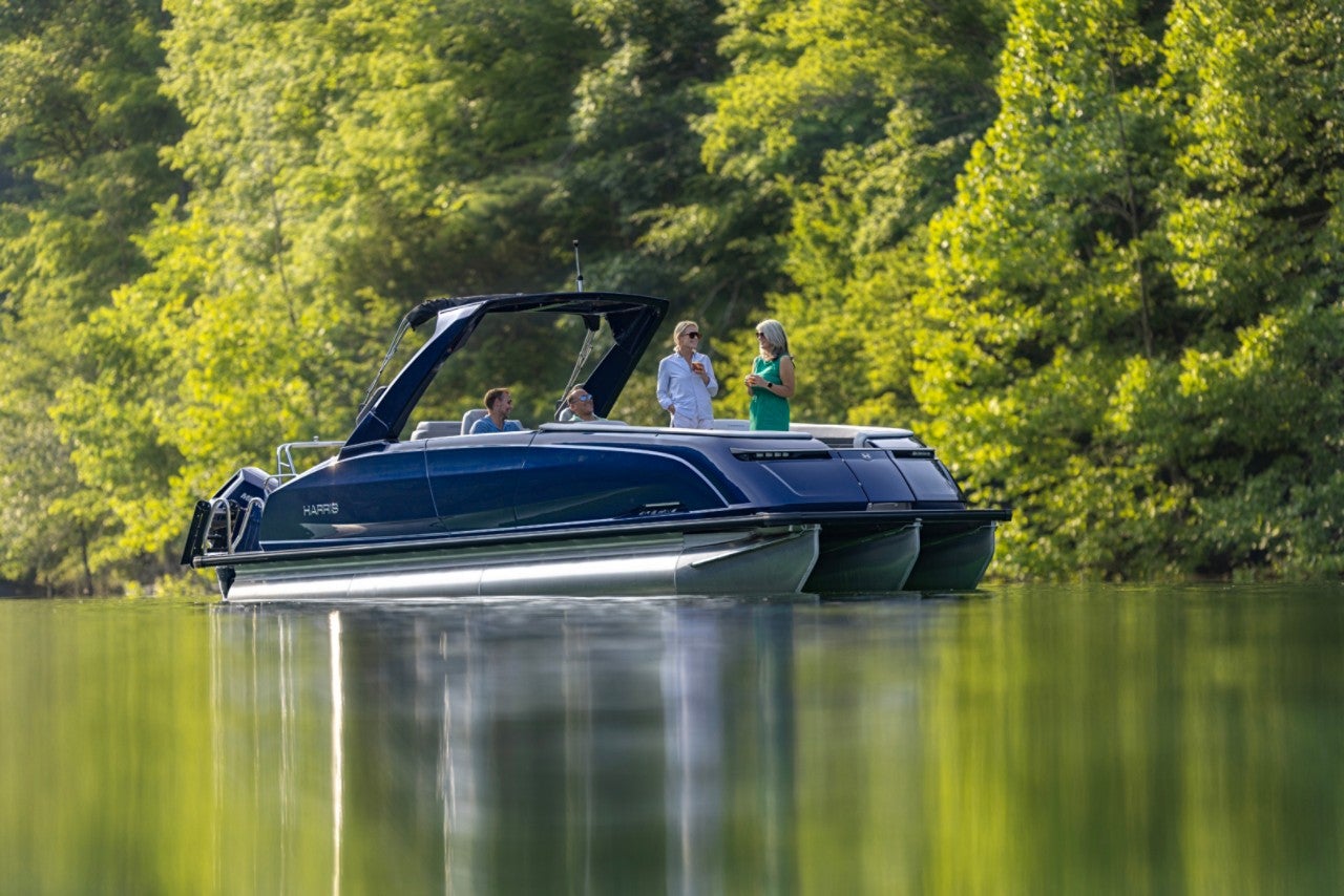 Harris Pontoon Boats Crowne 250 SLDH Running