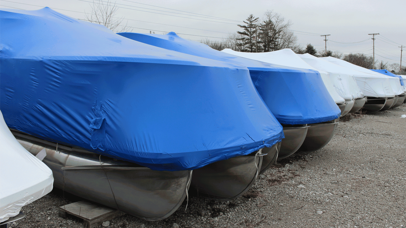 how to store a pontoon winter wrapped