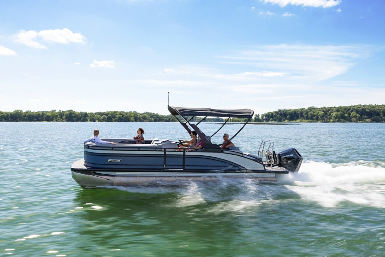 Harris Pontoon Boats Solstice 250 SLDH Halo Bimini Running